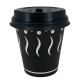 Vasos de Cartón "Coffee" Negro 240ml con Tapa Drink (50 Uds)