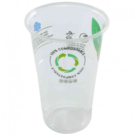 Vasos Biodegradables PLA Transparentes 500ml (50 Uds)