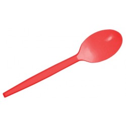 Cucharitas de Plástico Café / Postre Rojas 12,5cm (15 Uds)