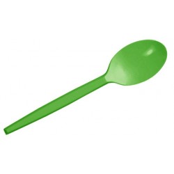 Cucharitas de Plástico Café / Postre Verdes 12,5cm (15 Uds)